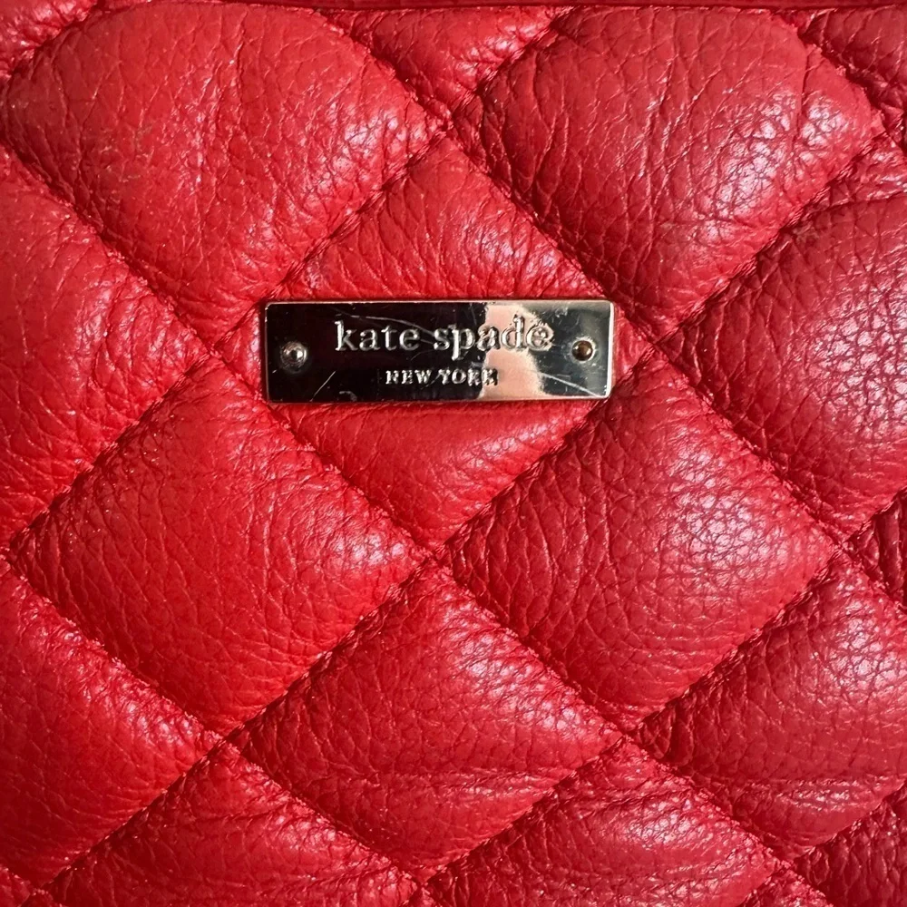 Kate Spade Gold Coast Georgina Maraschino quilted leather shoulder bag satchel